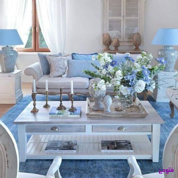 پذیرایی به رنگ آبی