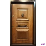 درب ضد سرقت سه قاب برجسته قهوه‌ای آنیل