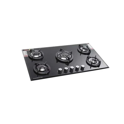 اجاق گاز G3026 پنج شعله پلوپز وسط شیشه مشکی چدن فانتزی سر شعله تیپ 3 قارچی یانان