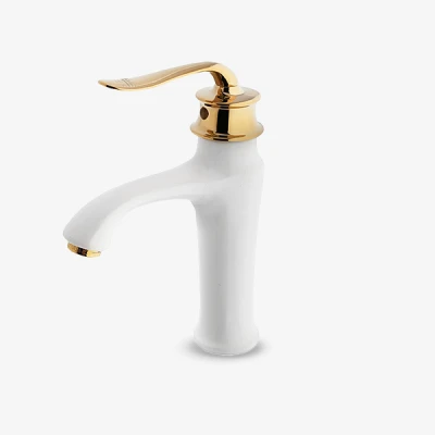 شیرآلات روشویی بیوتی سفید طلایی آویسا