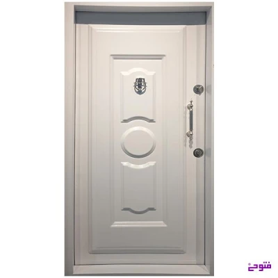 درب ضد سرقت سفید سه قاب دایره