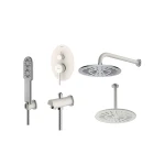 شیرآلات دوش (متعلقات) توکار دیواری Brass تیپ 4 روگن شیری کروم شودر